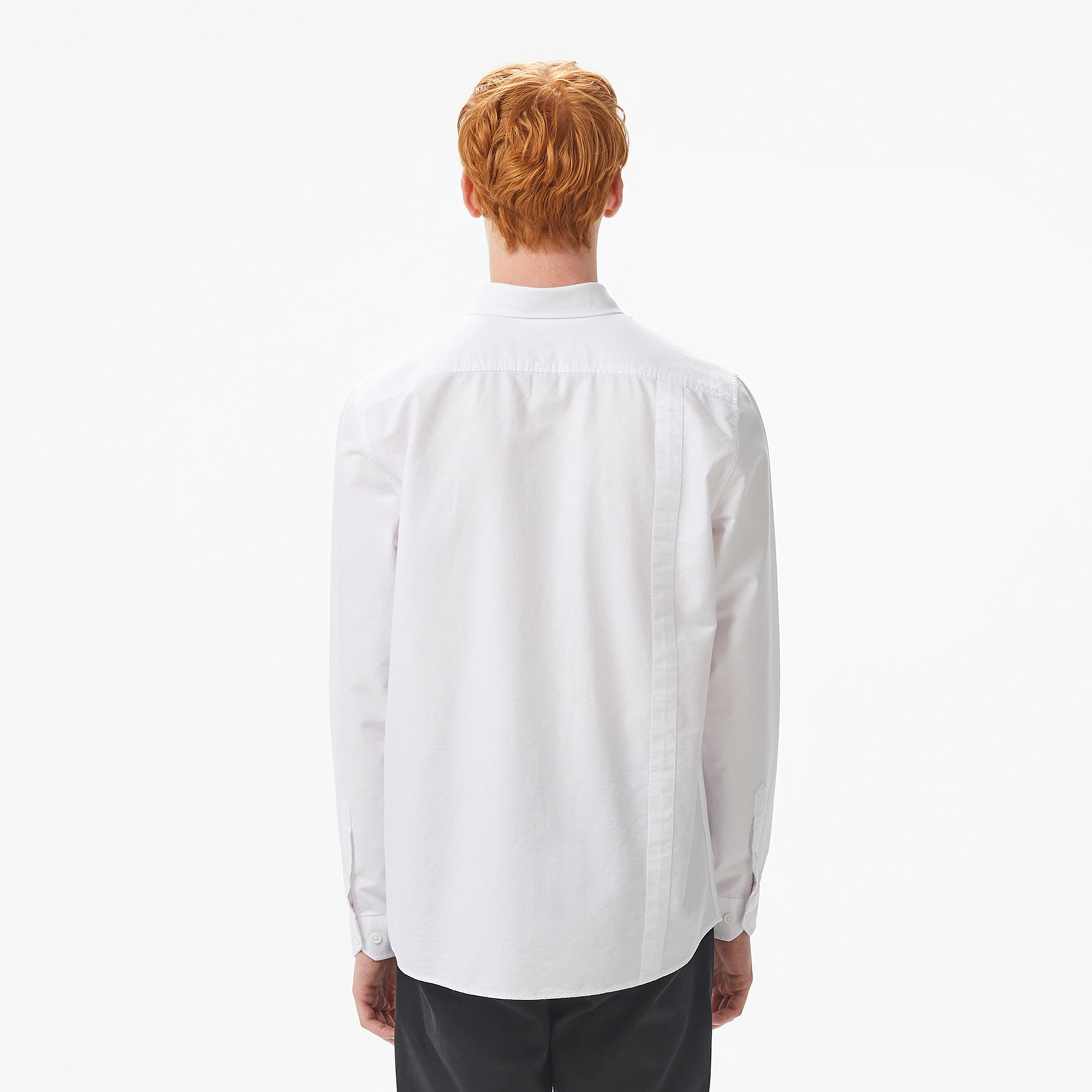 Erkek Regular Fit Düğmeli Yaka Beyaz Gömlek