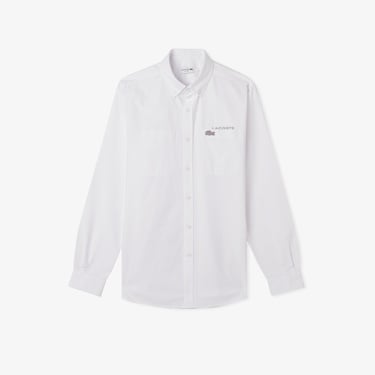  Lacoste Erkek Regular Fit Düğmeli Yaka Beyaz Gömlek