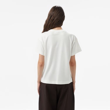  Lacoste Kadın Loose Fit Bisiklet Yaka Beyaz T-Shirt