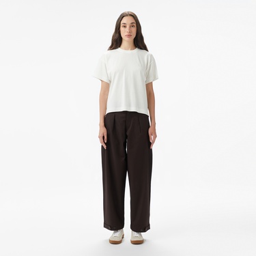  Lacoste Kadın Loose Fit Bisiklet Yaka Beyaz T-Shirt