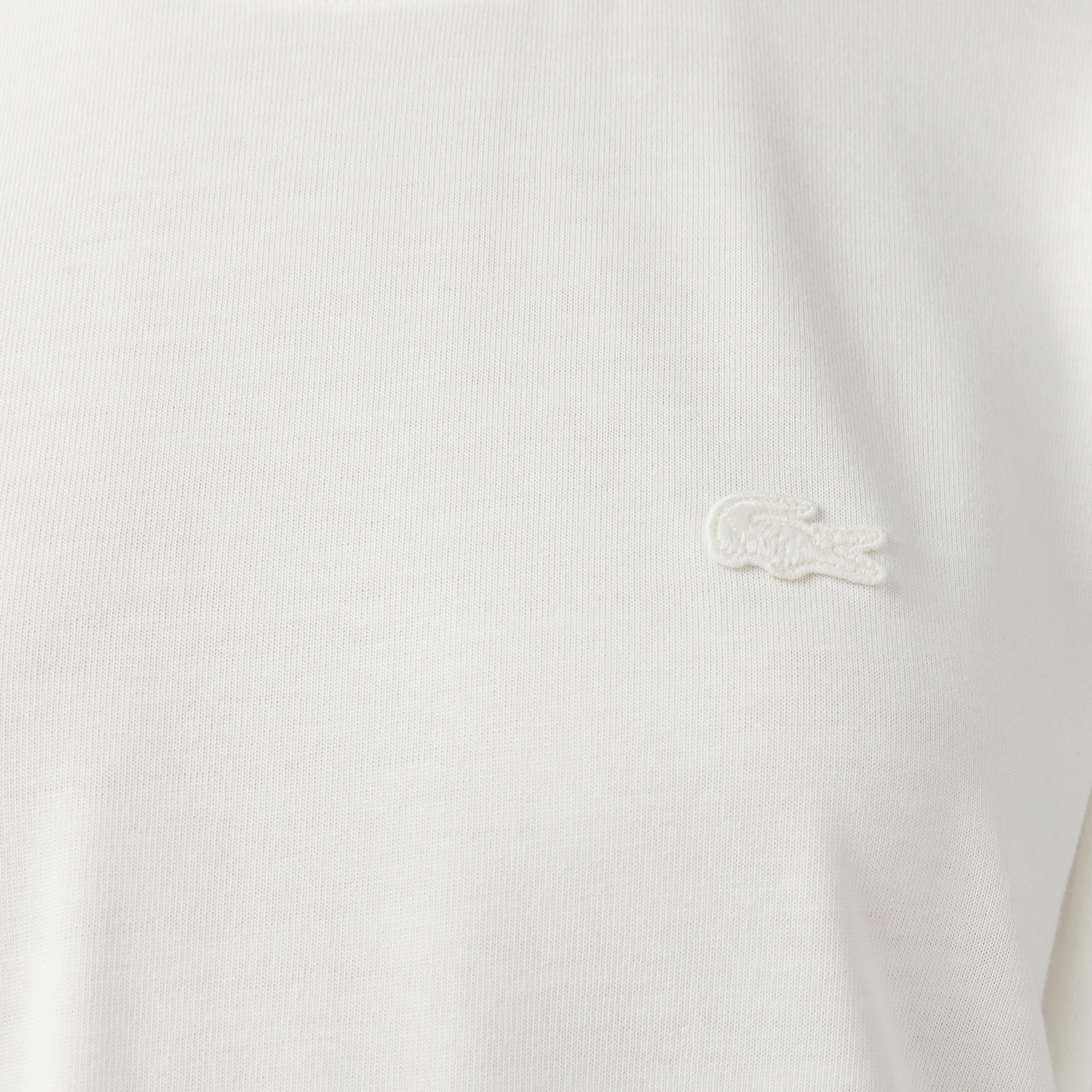 Lacoste Kadın Loose Fit Bisiklet Yaka Beyaz T-Shirt