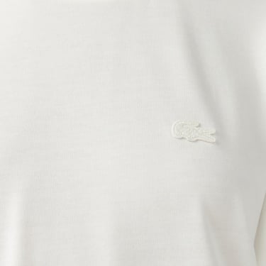  Lacoste Kadın Loose Fit Bisiklet Yaka Beyaz T-Shirt