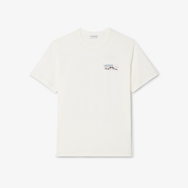  Lacoste Erkek Classic Fit Bisiklet Yaka Beyaz T-Shirt