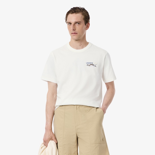  Lacoste Erkek Classic Fit Bisiklet Yaka Beyaz T-Shirt