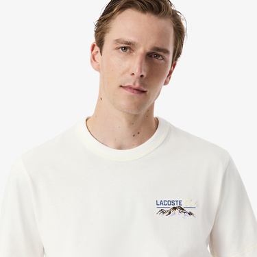 Lacoste Erkek Classic Fit Bisiklet Yaka Beyaz T-Shirt