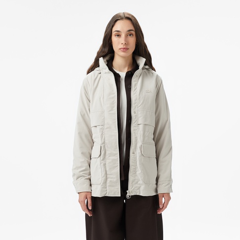  Lacoste Kadın Kapüşonlu Beyaz Mont