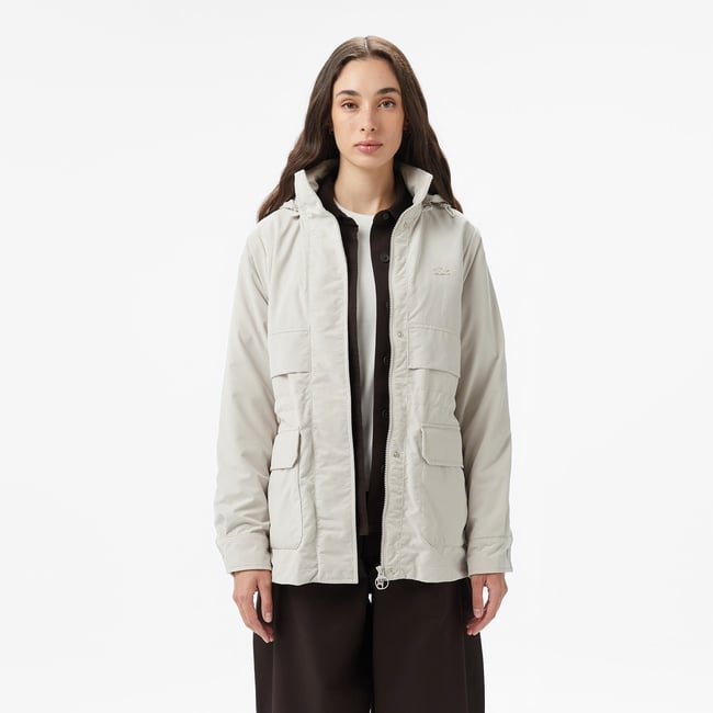  Lacoste Kadın Kapüşonlu Beyaz Mont