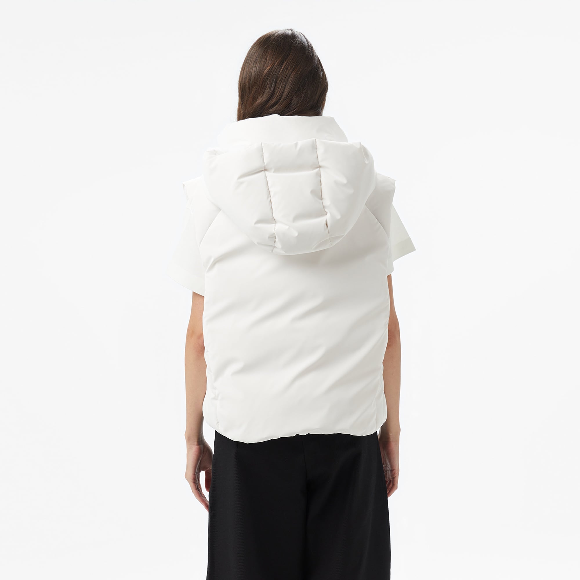 Lacoste Kadın Kapüşonlu Beyaz Yelek