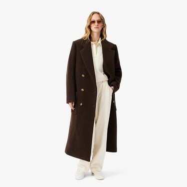  Lacoste Kadın Oversize Fit Polo Yaka Krem Bluz