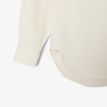  Lacoste Kadın Oversize Fit Polo Yaka Krem Bluz