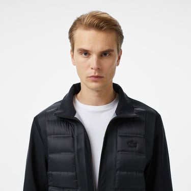  Lacoste Erkek Dik Yaka Kapitone Siyah Mont