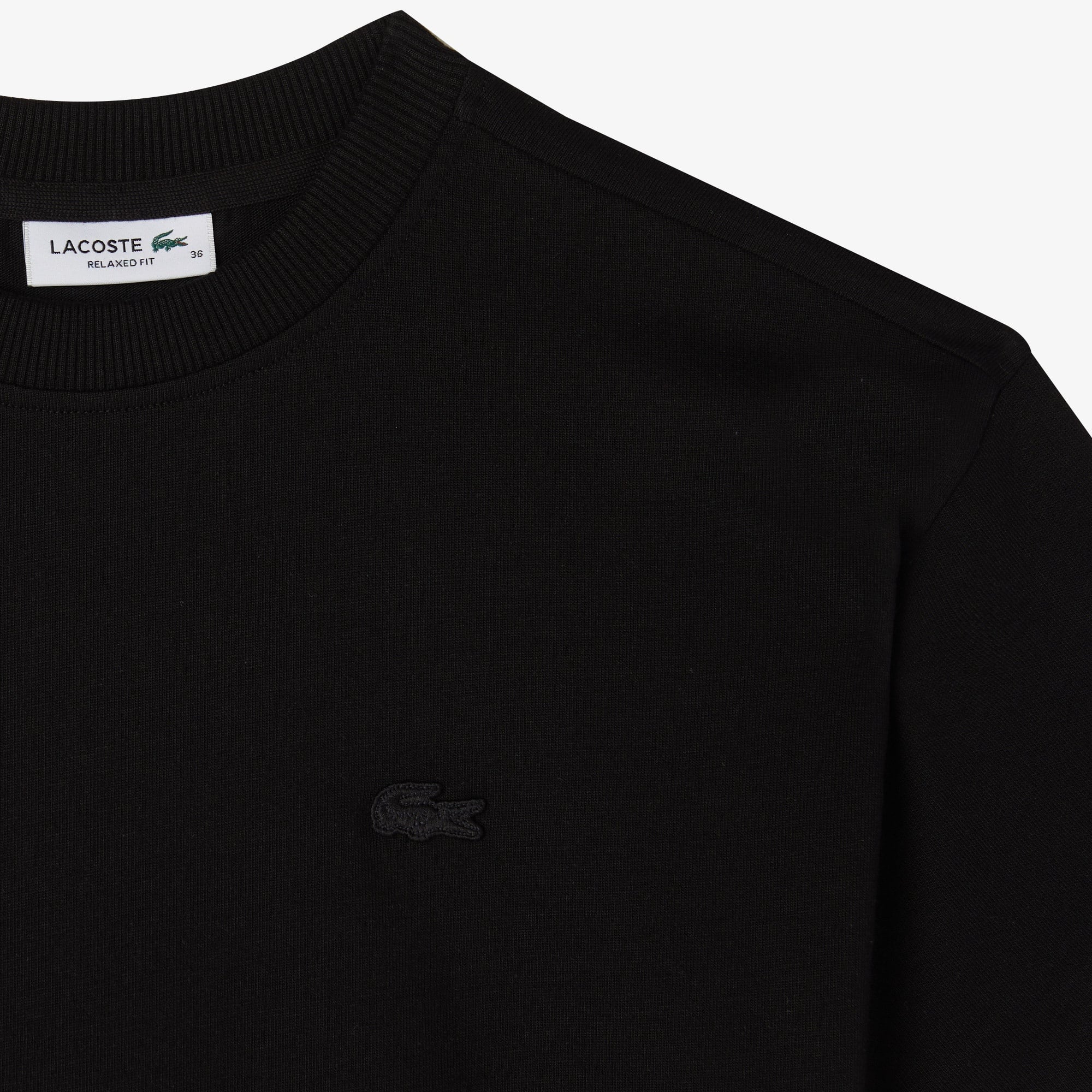 Lacoste Kadın Loose Fit Bisiklet Yaka Siyah T-Shirt