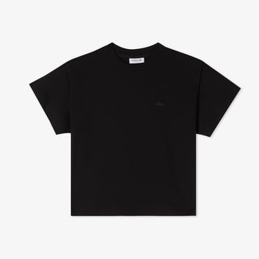  Lacoste Kadın Loose Fit Bisiklet Yaka Siyah T-Shirt