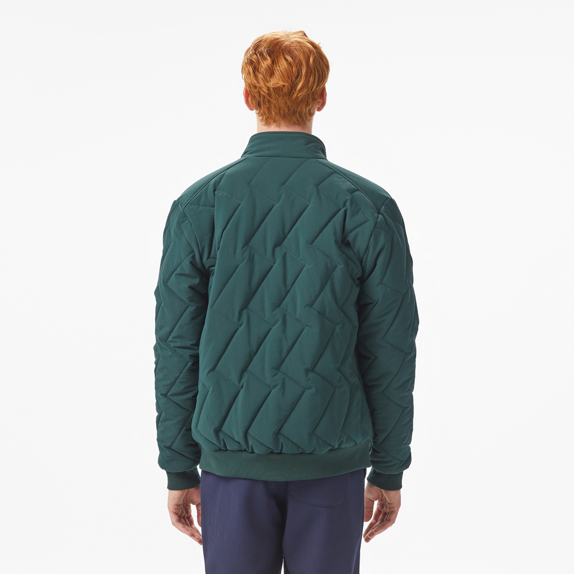 Lacoste Erkek Dik Yaka Kapitone Koyu Yeşil Mont