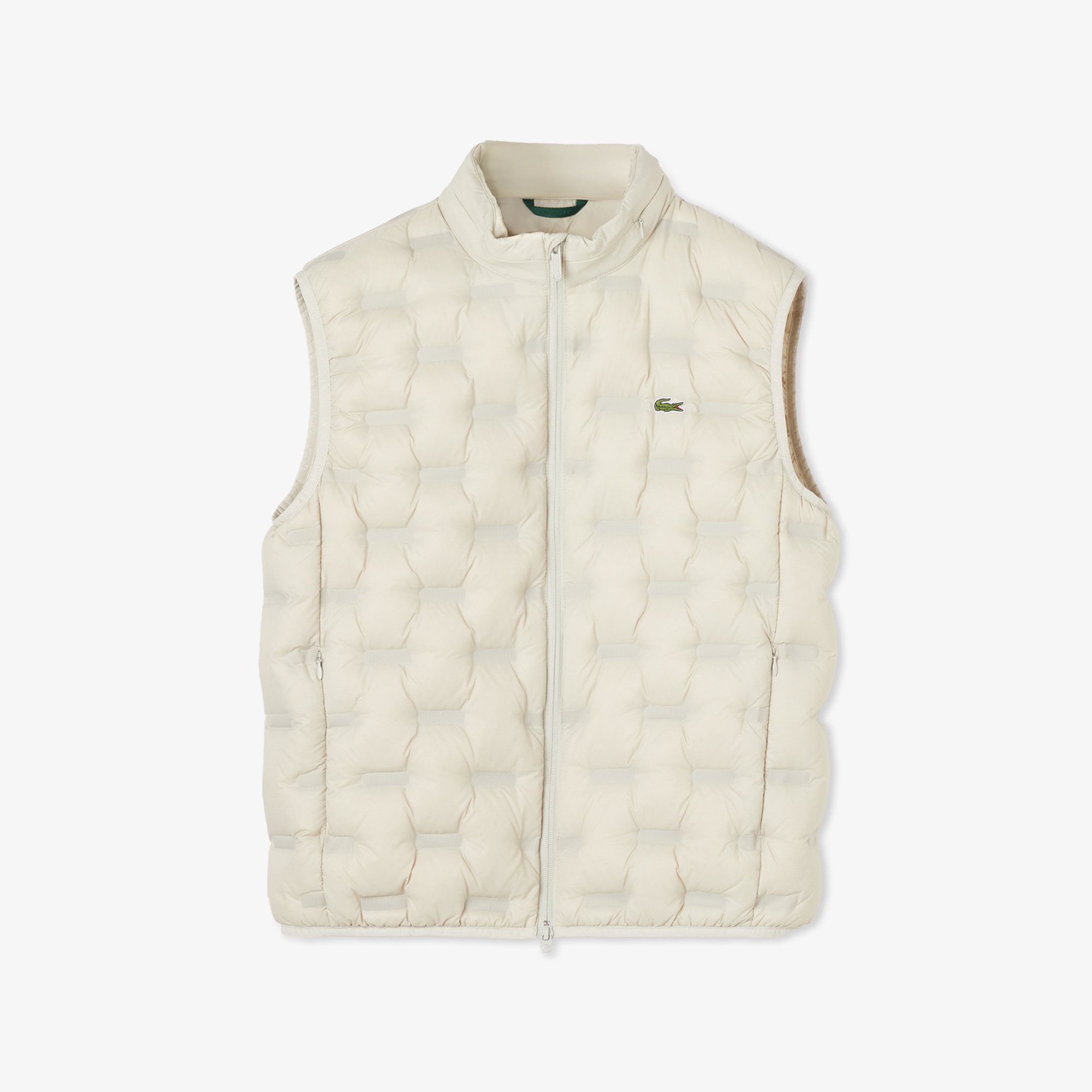 Lacoste Erkek Dik Yaka Kapitone Açık Gri Yelek