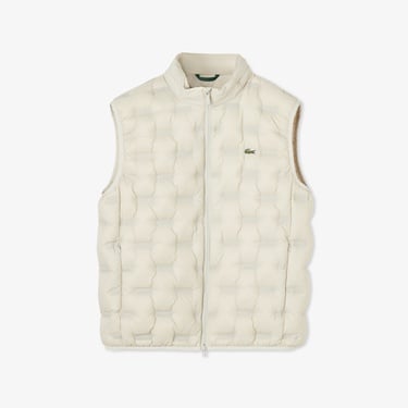  Lacoste Erkek Dik Yaka Kapitone Açık Gri Yelek