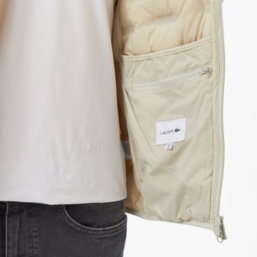  Lacoste Erkek Dik Yaka Kapitone Açık Gri Yelek