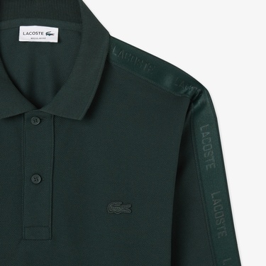  Lacoste Erkek Regular Fit Uzun Kollu Koyu Yeşil Polo