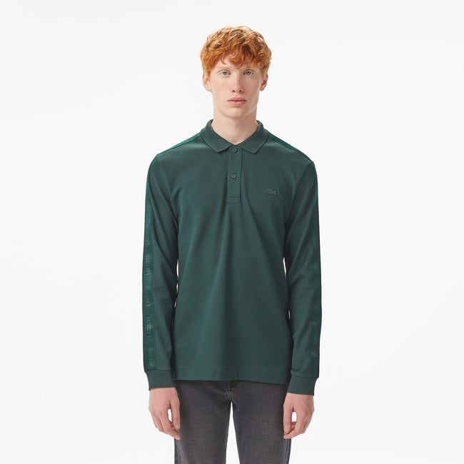  Lacoste Erkek Regular Fit Uzun Kollu Koyu Yeşil Polo