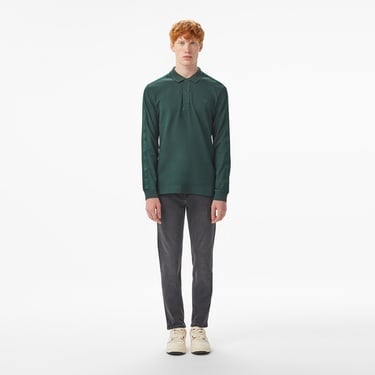  Lacoste Erkek Regular Fit Uzun Kollu Koyu Yeşil Polo