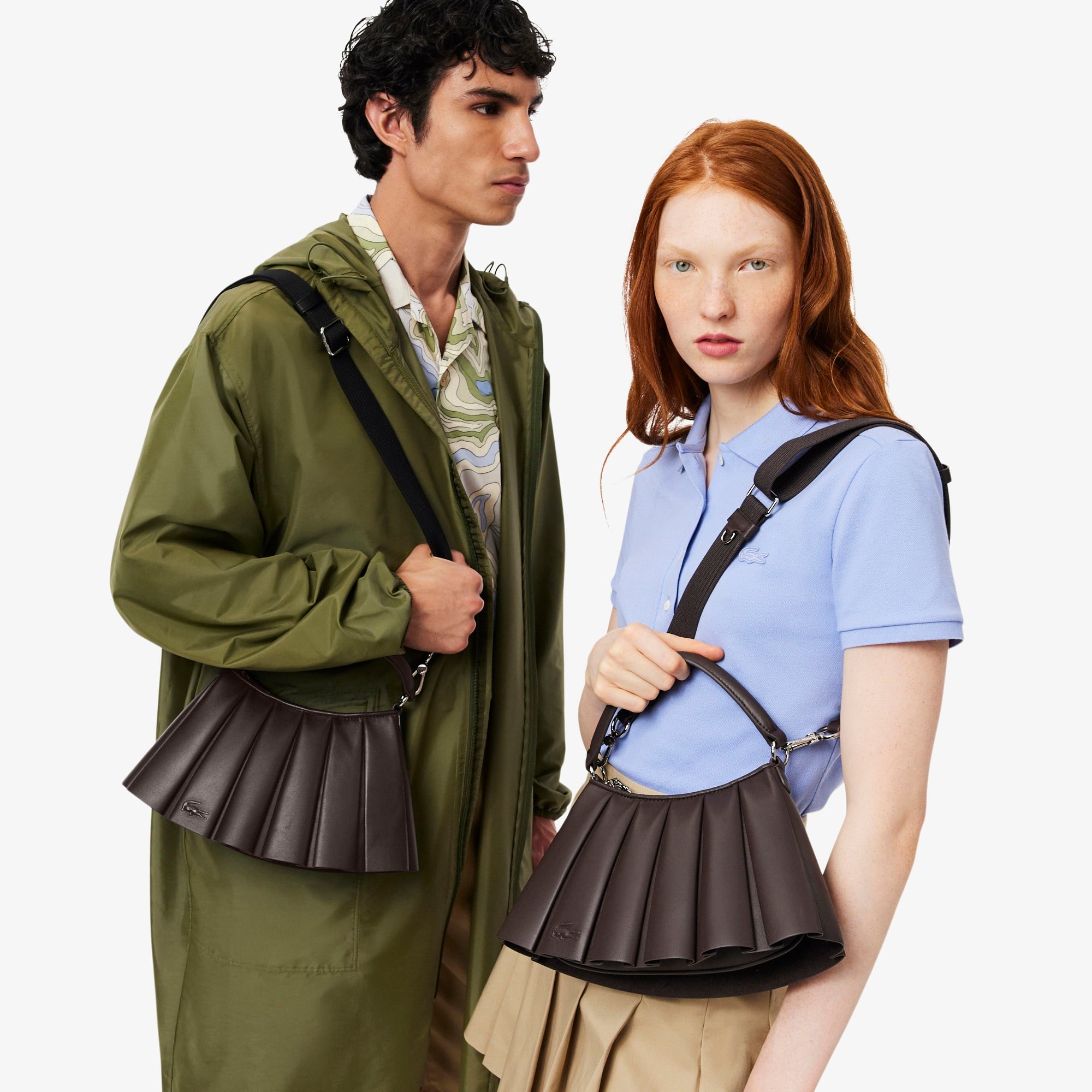 Lacoste Small Lenglen Kadın Deri Koyu Kahverengi Omuz Çantası