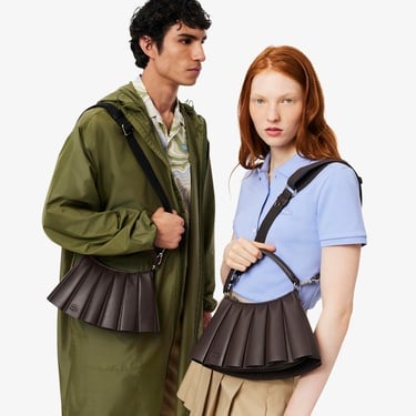  Lacoste Small Lenglen Kadın Deri Koyu Kahverengi Omuz Çantası