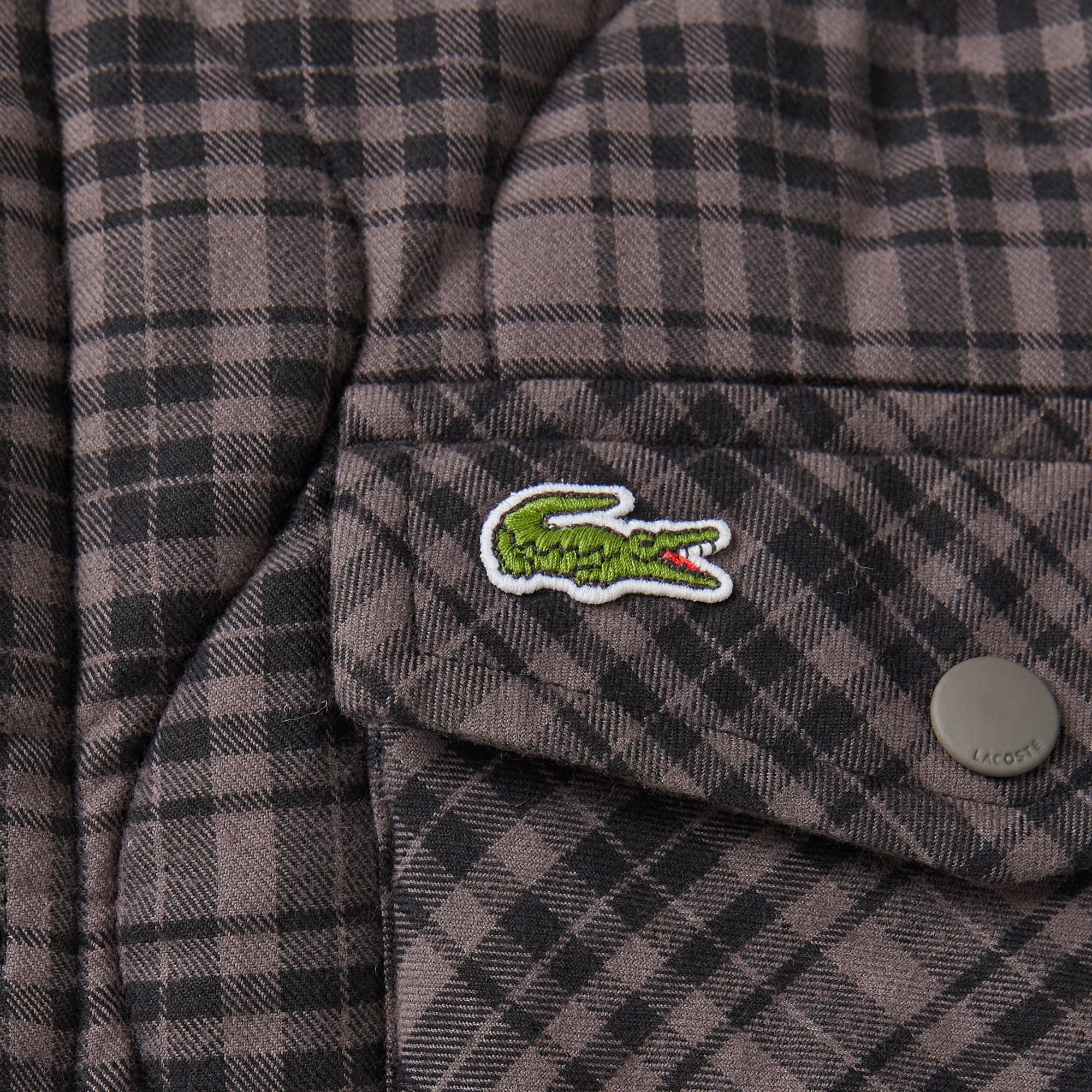 Lacoste Erkek Relaxed Fit Kareli Siyah Gömlek