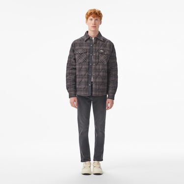  Lacoste Erkek Relaxed Fit Kareli Siyah Gömlek