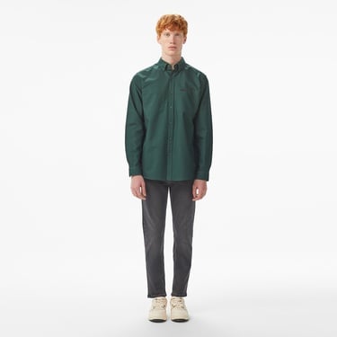  Lacoste Erkek Regular Fit Düğmeli Yaka Yeşil Gömlek