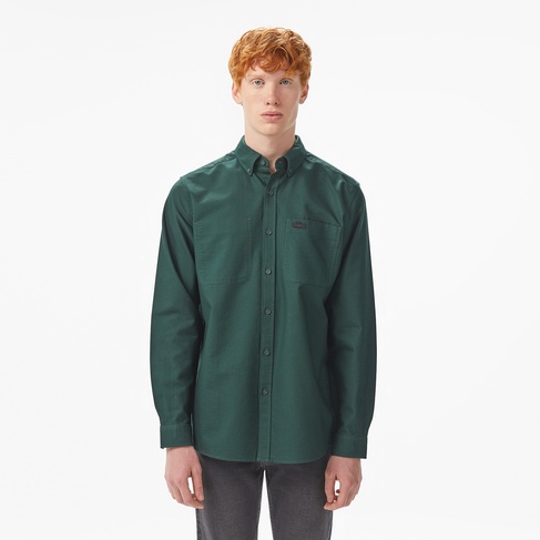  Lacoste Erkek Regular Fit Düğmeli Yaka Yeşil Gömlek