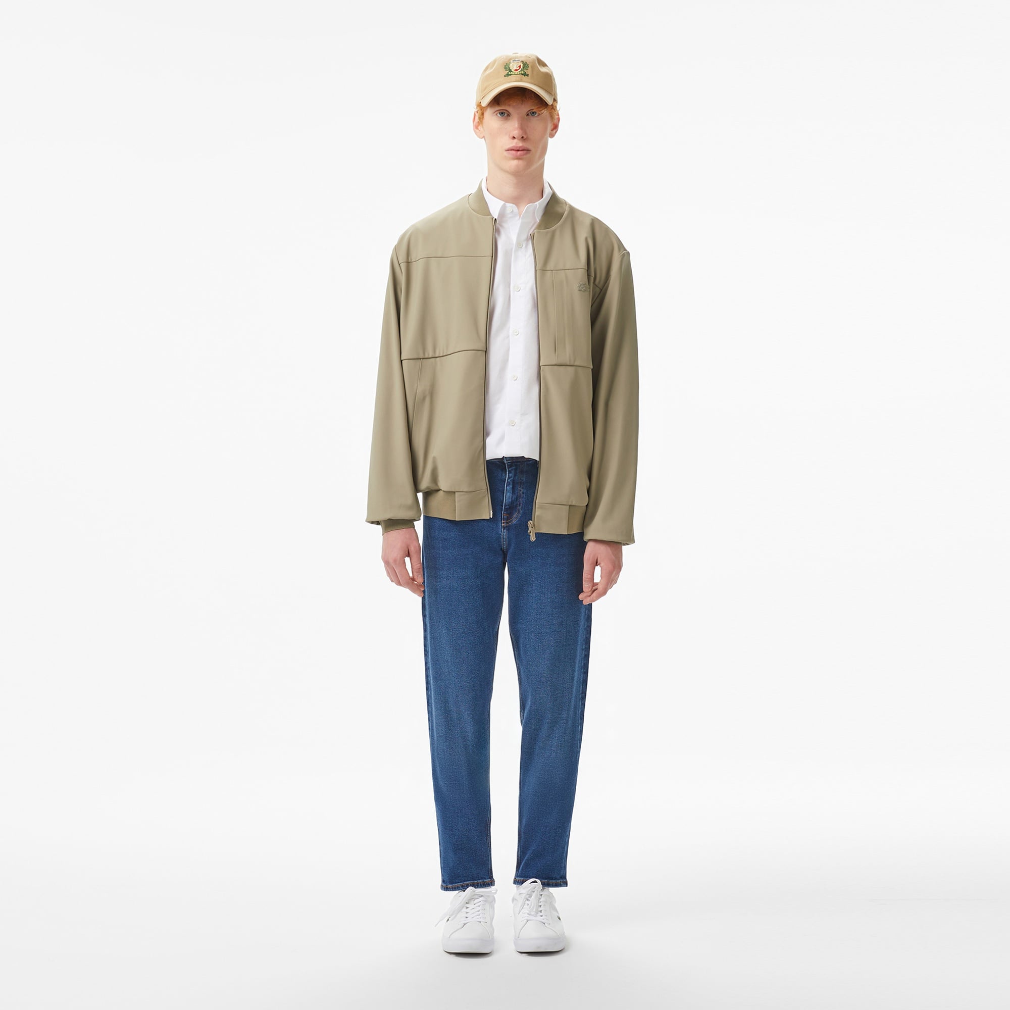 Lacoste Erkek Hakim Yaka Açık Kahverengi Bomber Ceket