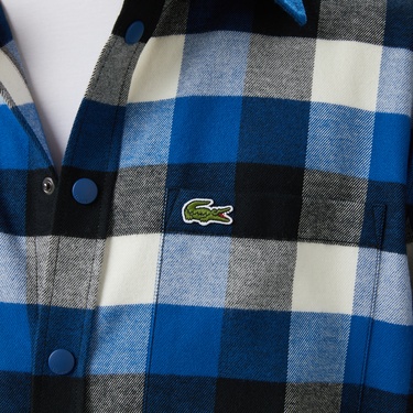  Erkek Relaxed Fit Kareli Lacivert Gömlek