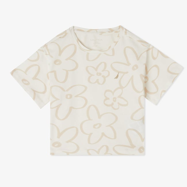  Nautica Kız Çocuk Beyaz Regular Fit Baskılı T-Shirt