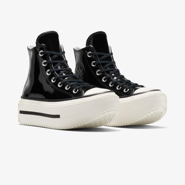  Converse Chuck Taylor All Star Lift Double Stack Platform Deri Unisex Siyah Sneaker