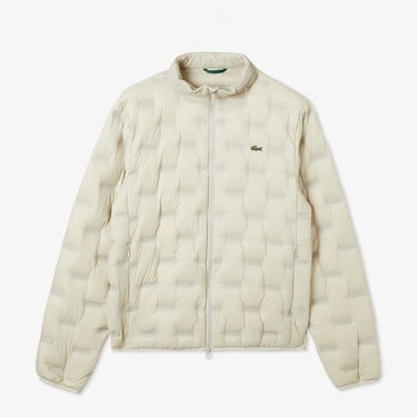  Lacoste Erkek Dik Yaka Kapitone Açık Gri Mont