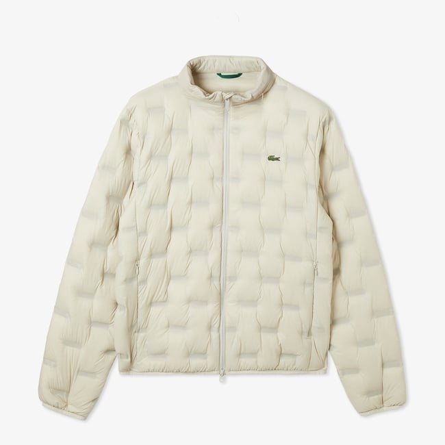  Erkek Kapüşonlu Kapitone Açık Gri Mont