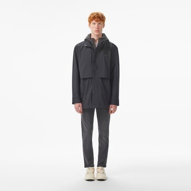  Lacoste Erkek Kapüşonlu Siyah Trençkot