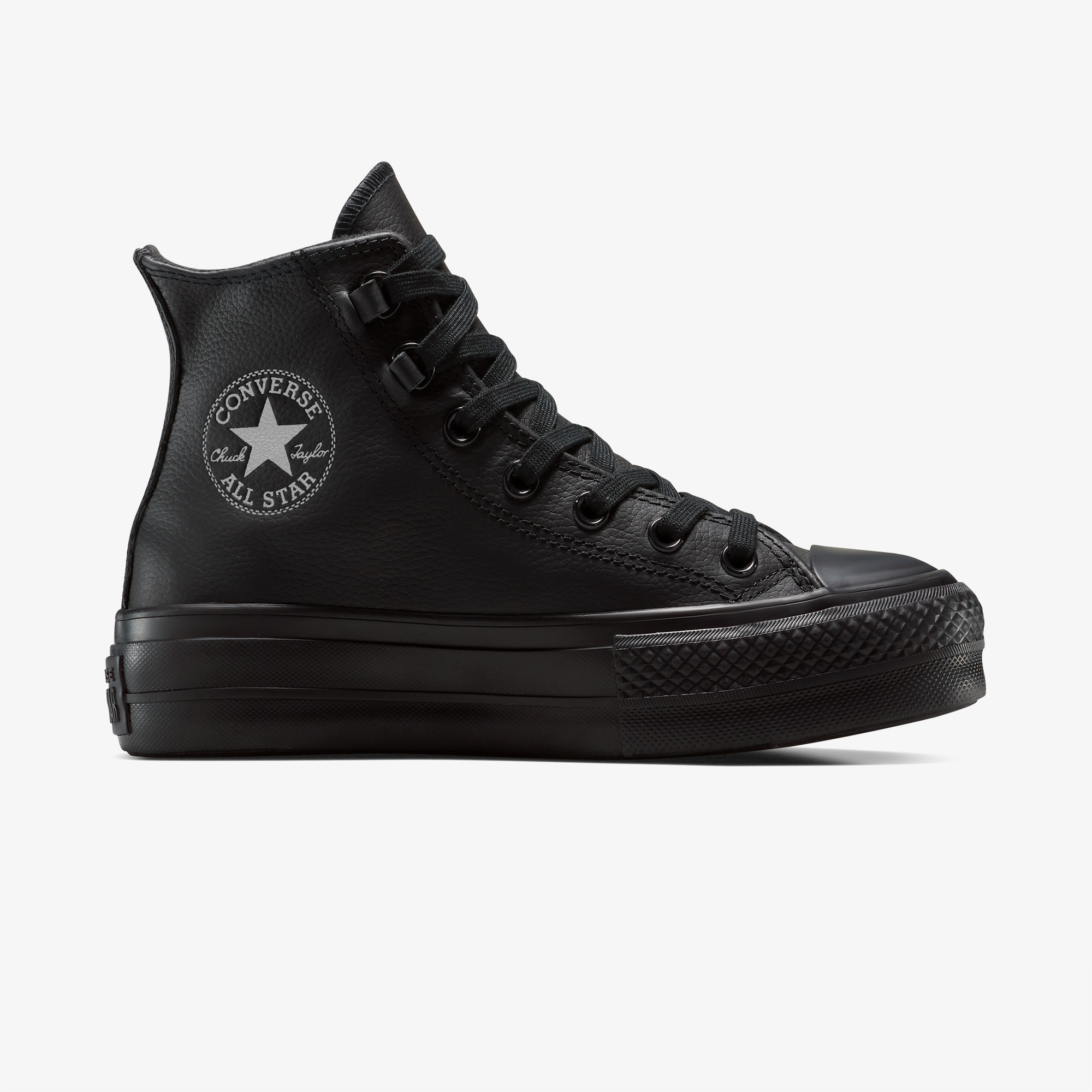 Converse Chuck Taylor All Star Lift Platform Deri Kadın Siyah Sneaker