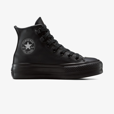  Converse Chuck Taylor All Star Lift Platform Deri Kadın Siyah Sneaker