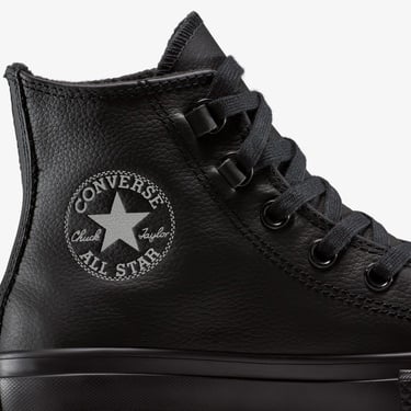  Converse Chuck Taylor All Star Lift Platform Deri Kadın Siyah Sneaker