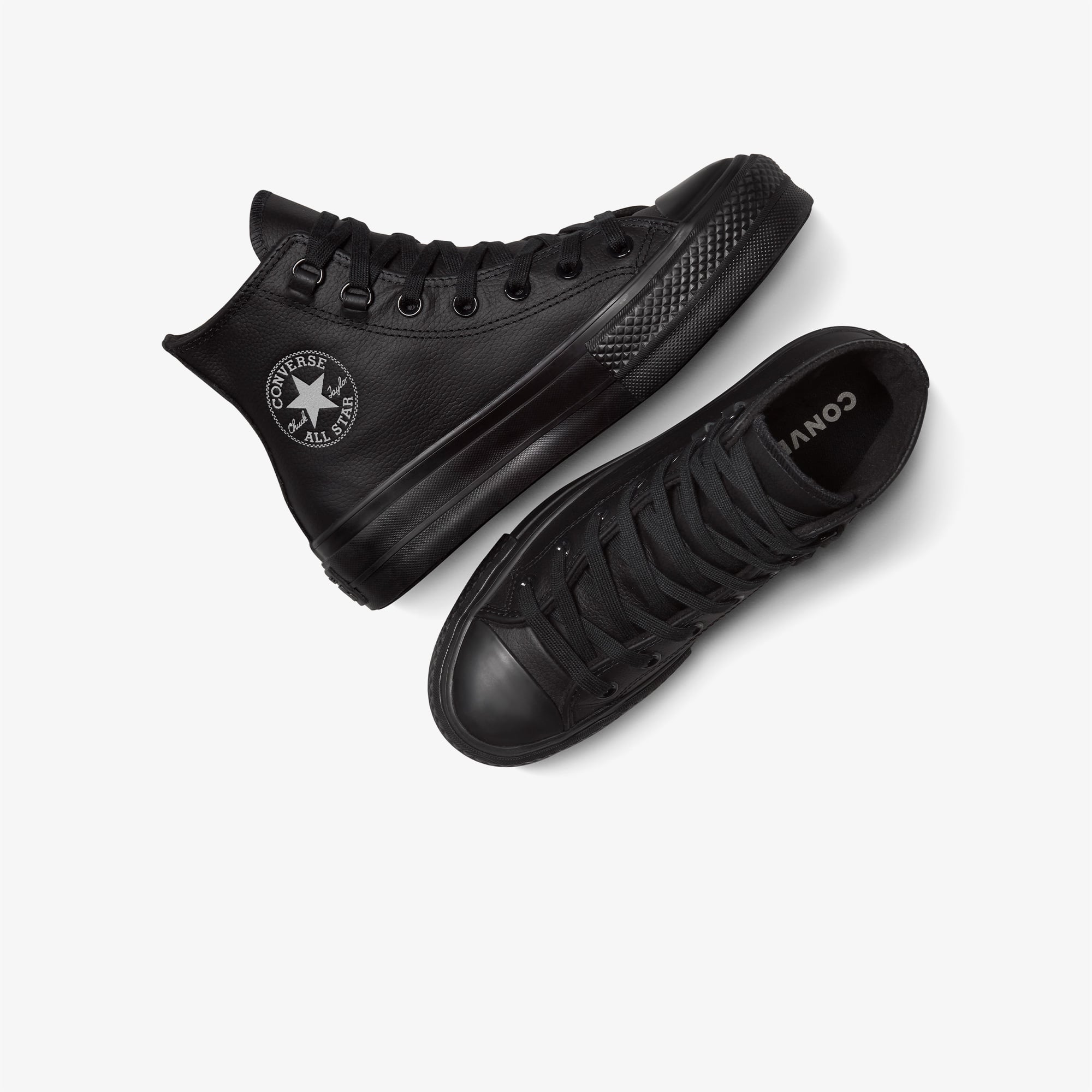 Converse Chuck Taylor All Star Lift Platform Deri Kadın Siyah Sneaker