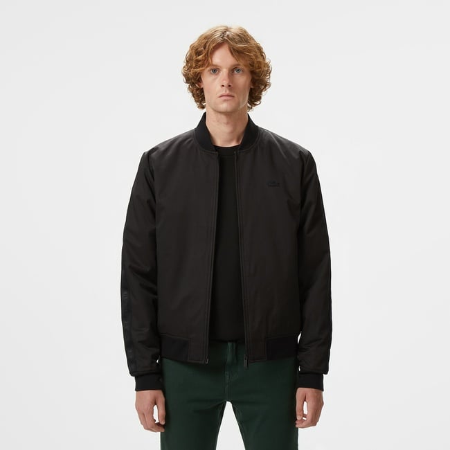  Lacoste Erkek Dik Yaka Siyah Bomber Ceket