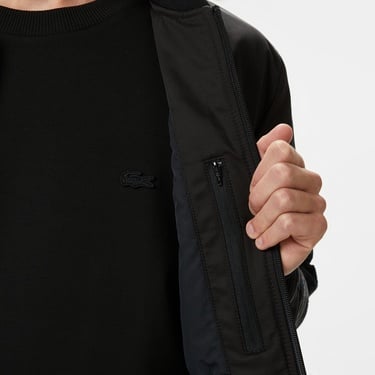  Lacoste Erkek Dik Yaka Siyah Bomber Ceket