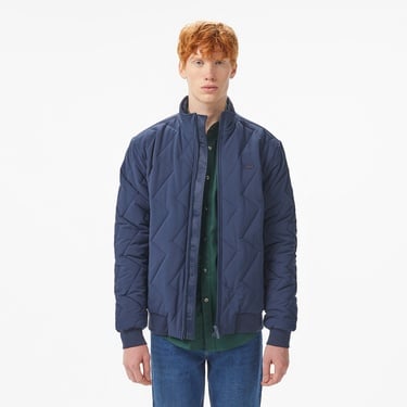  Lacoste Erkek Dik Yaka Kapitone Lacivert Mont