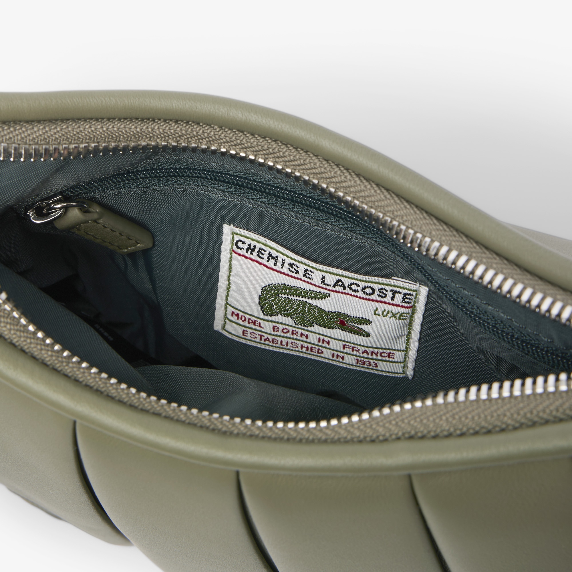 Lacoste Small Lenglen Kadın Deri Haki Omuz Çantası