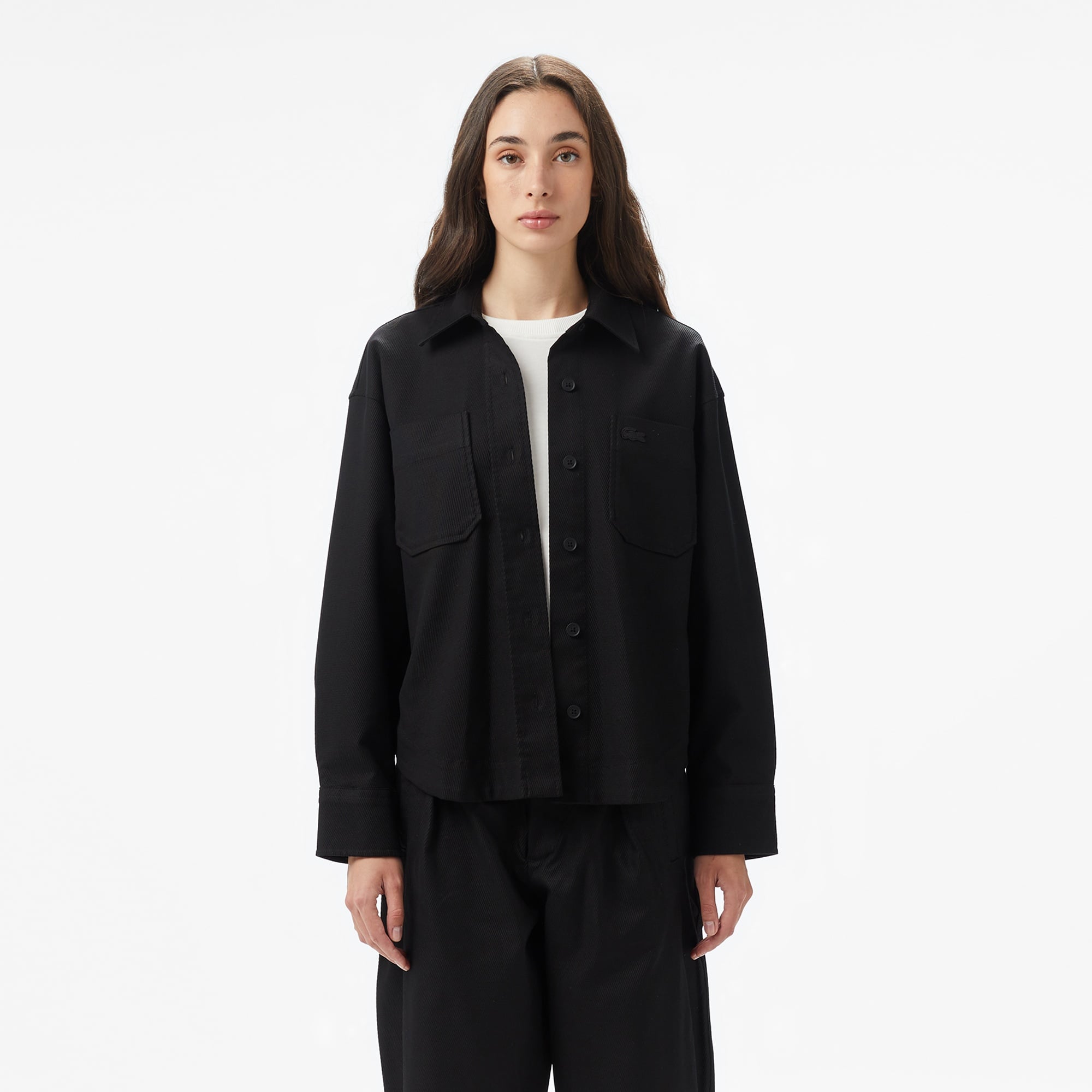 Kadın Relaxed Fit Siyah Dış Gömlek