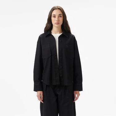  Kadın Relaxed Fit Siyah Dış Gömlek