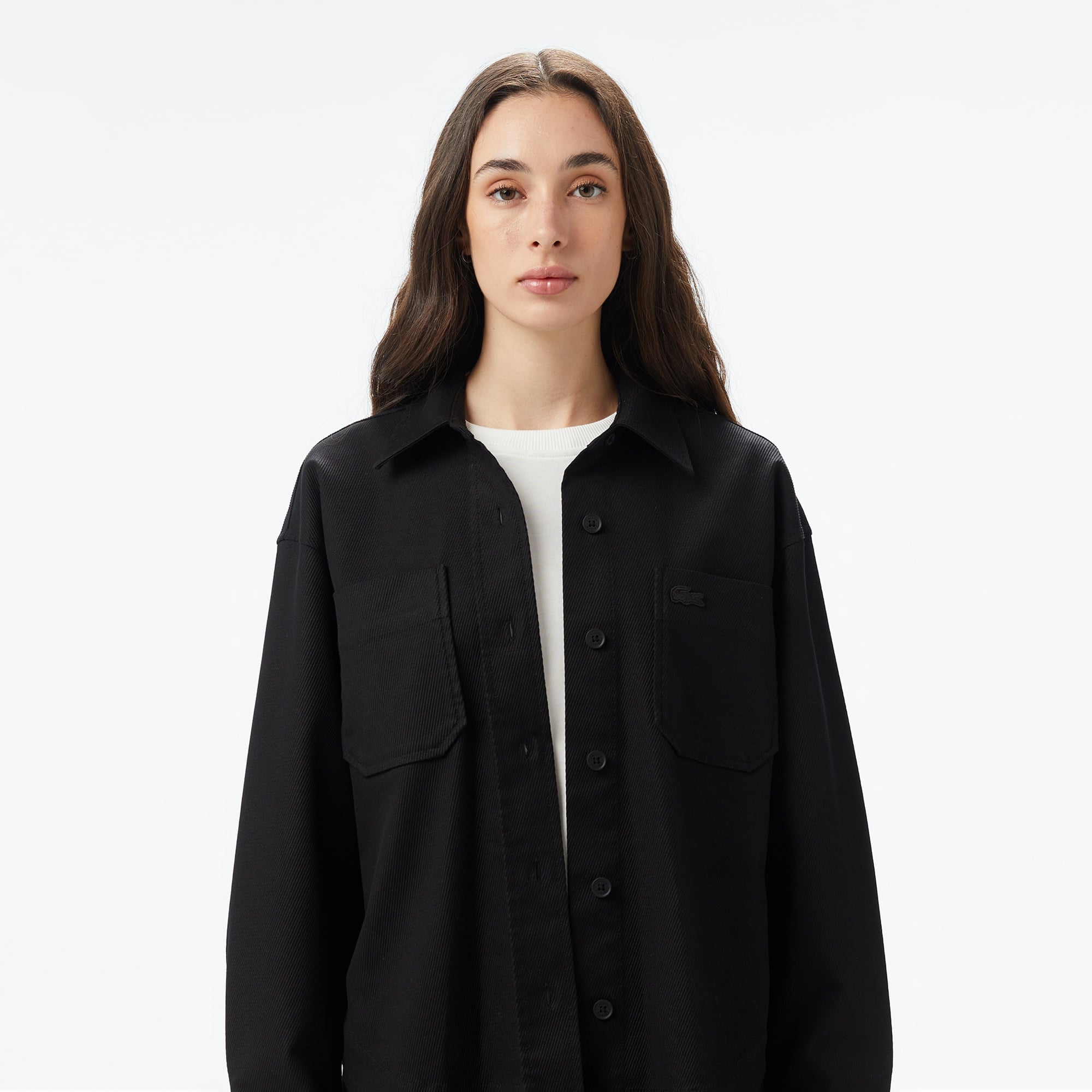 Kadın Relaxed Fit Siyah Dış Gömlek