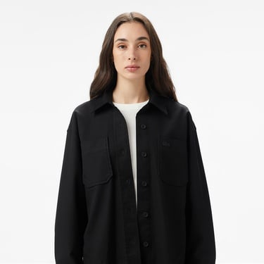  Kadın Relaxed Fit Siyah Dış Gömlek