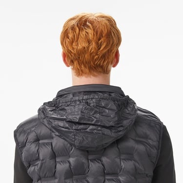  Lacoste Erkek Dik Yaka Kapitone Siyah Yelek